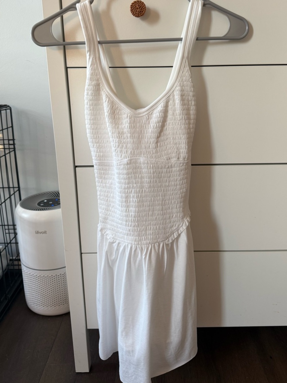 White Smocked Free People Movement Dress - BRAND NWT!